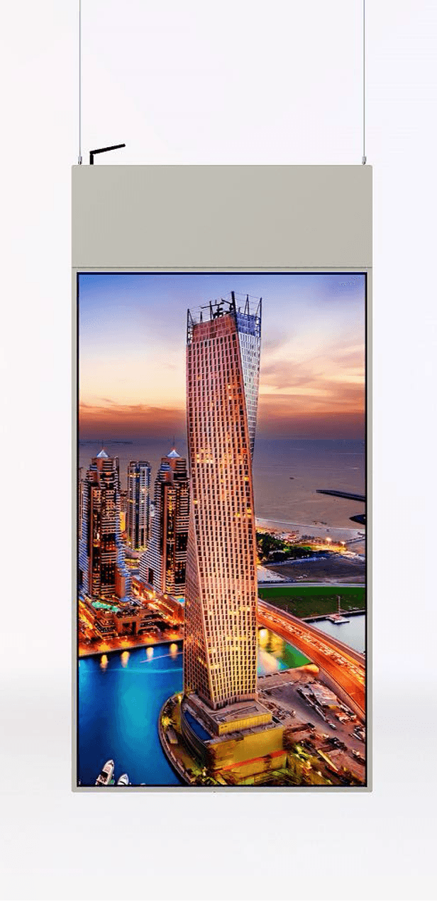 suspended double-sided poster screen